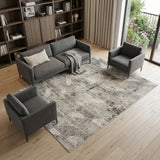 6' X 9' Charcoal Gray and Ivory Abstract Non Skid Area Rug
