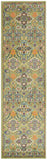10' Green And Red Floral Runner Rug