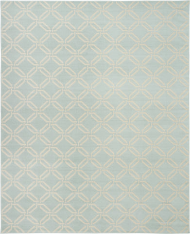 8' X 10' Beige and Green Trellis Non Skid Area Rug