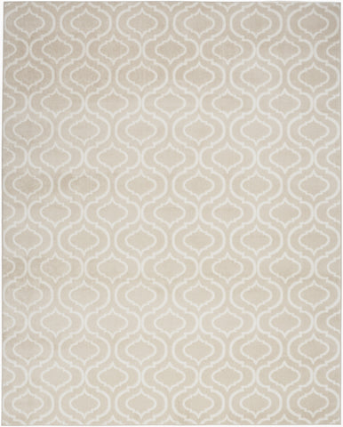 8' X 10' Beige and Ivory Trellis Non Skid Area Rug