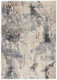 4' X 6' Cream and Gray Abstract Distressed Area Rug