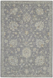 5' X 8' Ivory And Gray Floral Medallion Area Rug