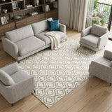 8' X 10' Ivory and Green Trellis Non Skid Area Rug