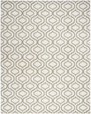 8' X 10' Ivory and Green Trellis Non Skid Area Rug