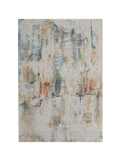4' X 6' Ivory Blue and Gray Abstract Distressed Non Skid Area Rug