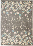 6' X 9' Beige And Gray Floral Area Rug