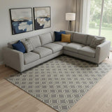 8' X 10' Gray Trellis Power Loom Area Rug