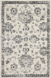 4' X 6' Cream and Gray Floral Medallion Distressed Area Rug