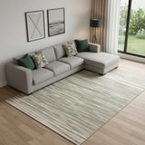8' X 10' Green Abstract Power Loom Area Rug