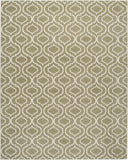8' X 10' Olive Green and Ivory Trellis Non Skid Area Rug