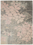 6' X 9' Gray And Pink Floral Area Rug