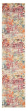 10' Ivory Orange and Pink Abstract Distressed Non Skid Runner Rug