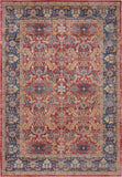 4' X 6' Blue and Red Oriental Distressed Non Skid Area Rug