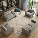8' X 10' Taupe and Ivory Trellis Non Skid Area Rug