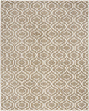 8' X 10' Taupe and Ivory Trellis Non Skid Area Rug