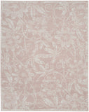 8' X 10' Pink and Ivory Floral Distressed Non Skid Area Rug