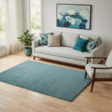 5' X 7' Aqua Shag Area Rug
