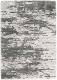 5' X 7' Charcoal and Ivory Abstract Shag Area Rug