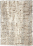 5' X 7' Beige and Ivory Abstract Shag Area Rug