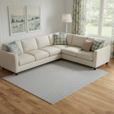 8' X 10' Ivory And Gray Abstract Area Rug