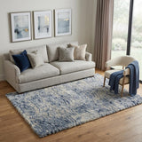 5' X 7' Sky Blue Abstract Shag Area Rug