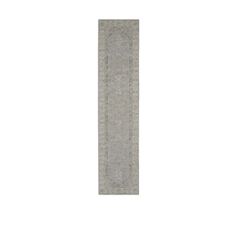 10' Gray Floral Runner Rug