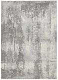 5' X 7' Gray Ivory and Light Blue Abstract Non Skid Area Rug
