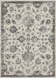 5' X 7' Cream and Gray Floral Distressed Area Rug