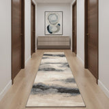 10' Gray Abstract Runner Rug
