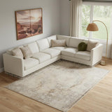 9' X 12' Tan And Beige Geometric Area Rug
