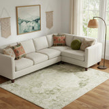 9' X 12' Sage And Ivory Floral Area Rug