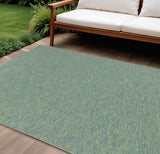 9' X 12' Blue And Green Geometric Indoor Outdoor Area Rug