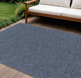9' X 12' Navy Blue And Ivory Geometric Indoor Outdoor Area Rug
