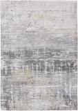 10' Gray And White Abstract Runner Rug