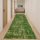 10' Green Abstract Runner Rug