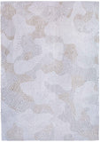10' White Abstract Runner Rug