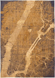 6' X 8' Yellow Abstract Non Skid Area Rug