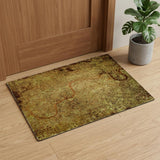 3' X 5' Green and Brown Abstract Non Skid Area Rug
