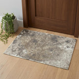 3' X 5' Gray and White Abstract Non Skid Area Rug
