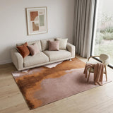 5' X 7' Yellow and Brown Abstract Non Skid Area Rug