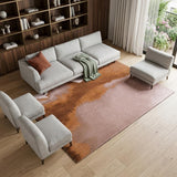 7' X 9' Yellow and Brown Abstract Non Skid Area Rug
