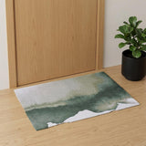 3' X 5' Gray and Green Abstract Non Skid Area Rug