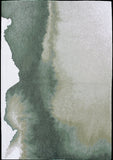 7' X 9' Gray and Green Abstract Non Skid Area Rug