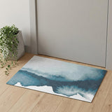 3' X 5' Blue and Gray Abstract Non Skid Area Rug