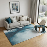 6' X 8' Blue and Gray Abstract Non Skid Area Rug