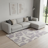 7' X 9' Gray Geometric Washable Area Rug