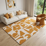 6' X 8' Yellow and White Geometric Non Skid Area Rug