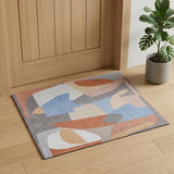 3' X 5' Blue and Gray Abstract Non Skid Area Rug