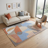 6' X 8' Blue and Gray Abstract Non Skid Area Rug
