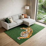 7' X 9' Green And Yellow Abstract ,Washable, Non Skid Area Rug